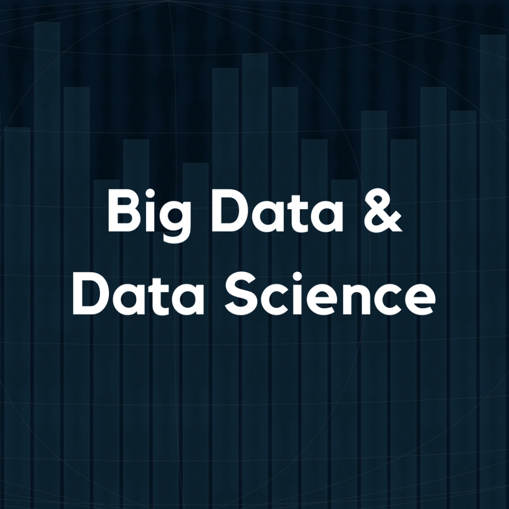 A black background with white text that says big data and data science.